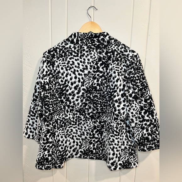 JM Collection Leopard print Jacket black and white - Picture 3 of 8